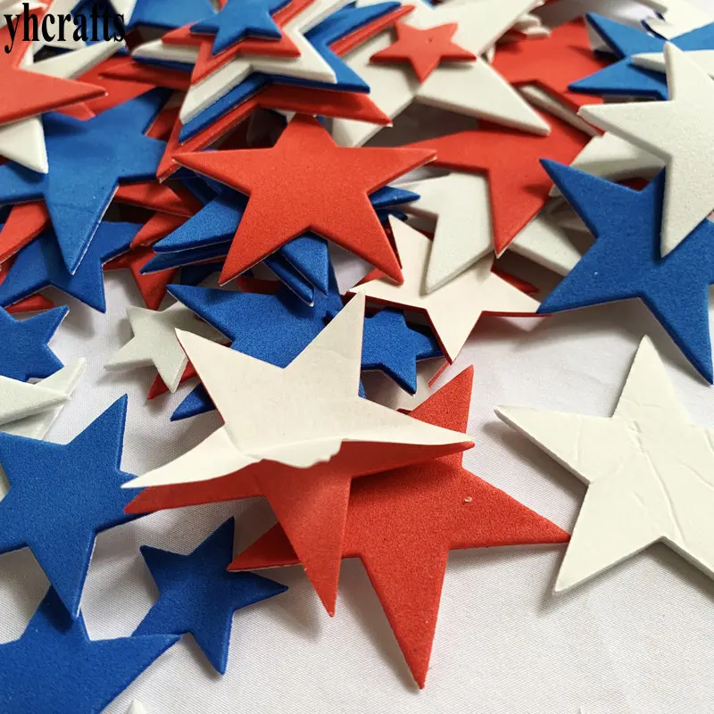 90PCS/Lot Mix big 5 size Red blue white star foam stickers July 4th independence Day Holiday project Fourth of July  US