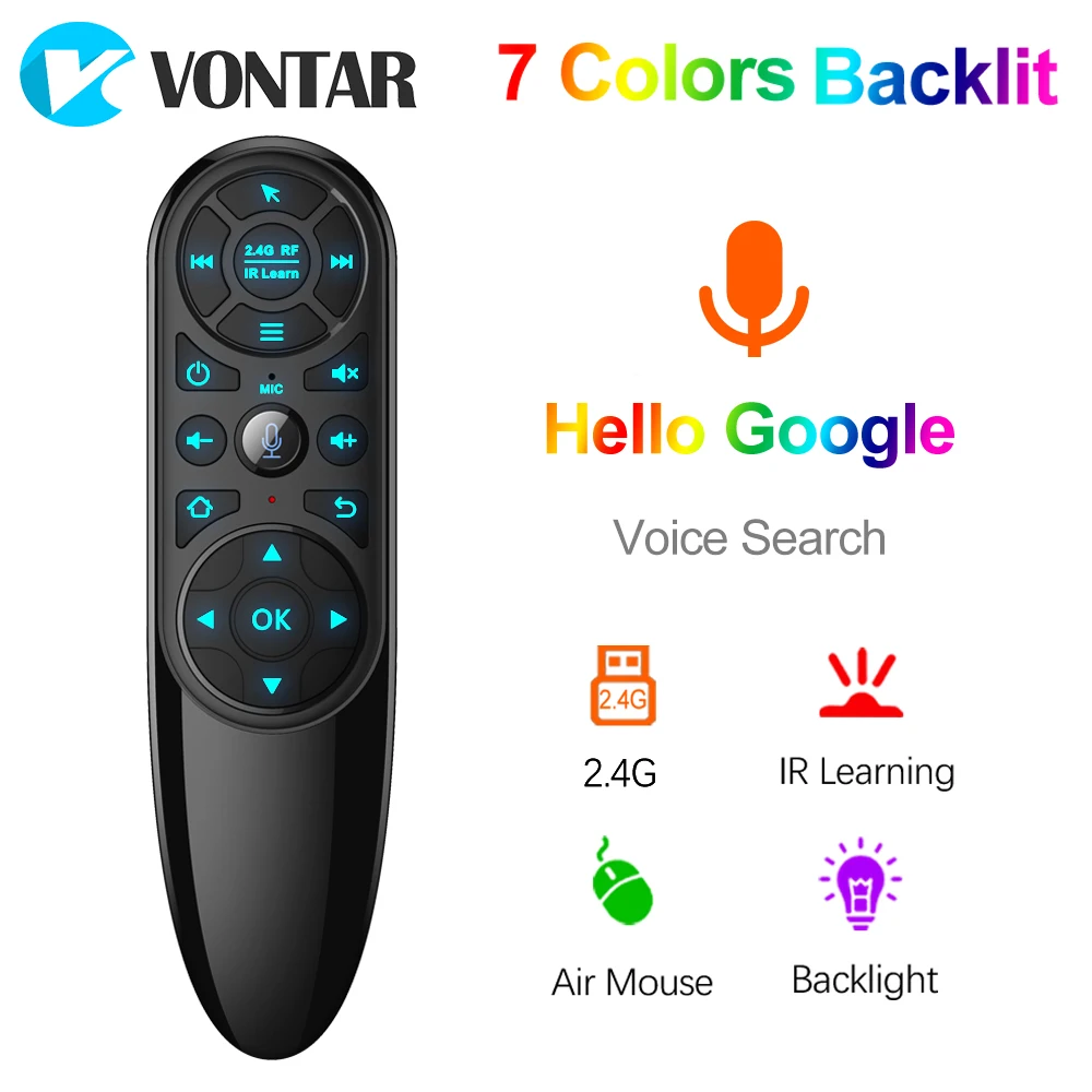 

Q6 Pro Voice Remote Control 2.4G Wireless Air Mouse with Gyroscope color Backlit IR Learning for Android TV Box tx9s x1 x3 pro