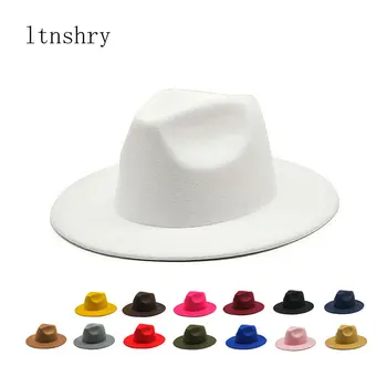 En ny sommar Fedorahatt för den eleganta modeherren Vintage vit dam krämfärgad Jazz coast kust klassisk hatt 10 best sales Fedora hat man - №10