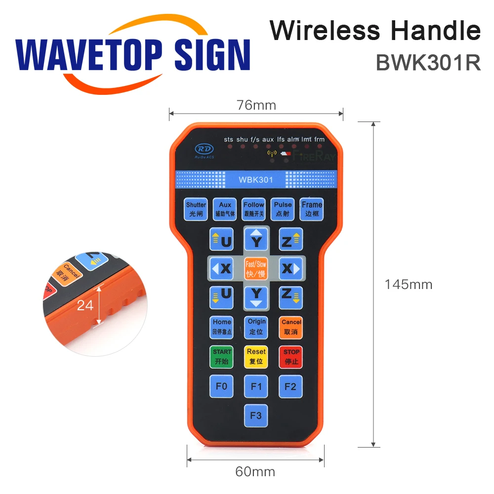 WaveTopSign 1-2kw آلة القطع بليزر الألياف الحل تحكم Ruida RDC6563F + WSX رأس الليزر NC30B + ماكس وحدة الليزر