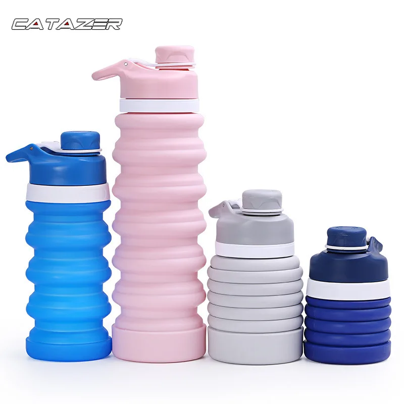 550ml Portable Silicone Collapsible Water Bottle My Drinking Bottle Kettle for Sport Outdoor Travel Retractable Folding Bottles