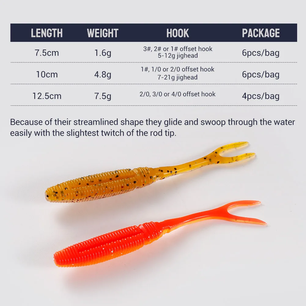 Noeby Cebo blando swimbait cola horquilla – Señuelo para lubina - imagen 5