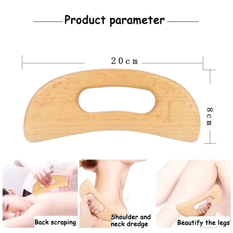 Holz Mond Schaben Bord, Zurück Schaben, Schulter und Hals Dredge, Taille und Bauch Gestaltung dünne Oberschenkel, arme und Facelift