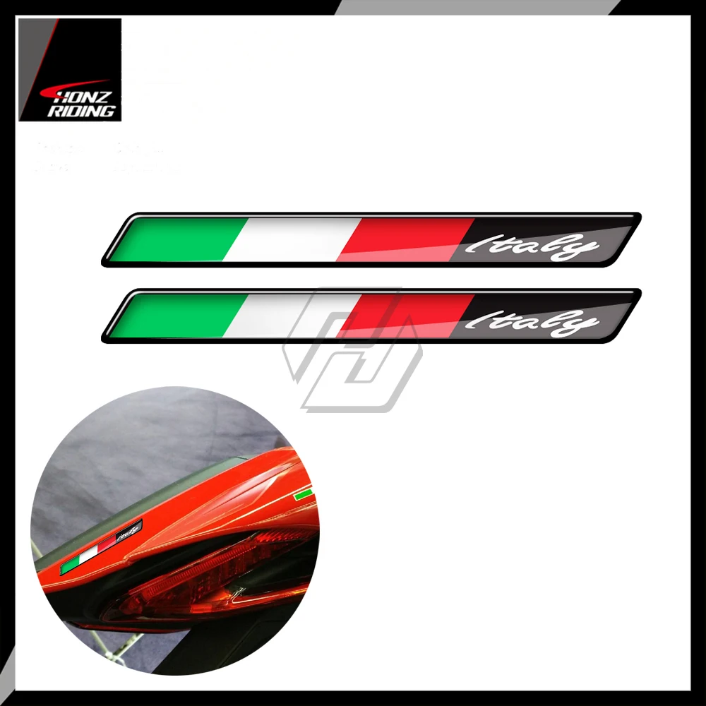 For Ducati Aprilia Piaggio Vespa Sprint GTS GTV LX 50 150 200 300 3D Resin Motorcycle Decal Italy Flag Sticker