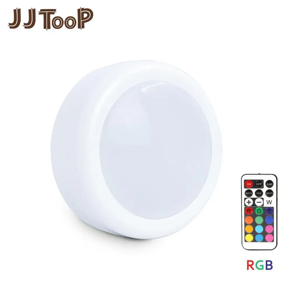 

LED Under Cabinet Light Puck Touch Sensor RGB 12 Colors Dimmable 21 Key Wireless Wardrobe Stair Hallway Closet Night lamp