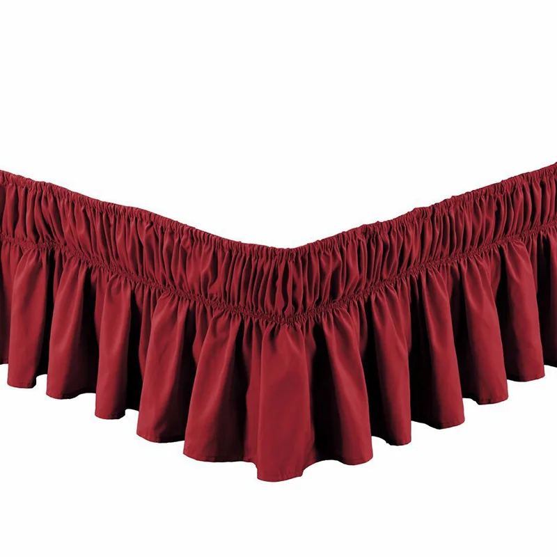 

Эластичная постельная юбка для отеля, 15 цветов, однотонное покрывало без покрытия кровати для размеров King/queen, домашний декор для комнаты, Те...