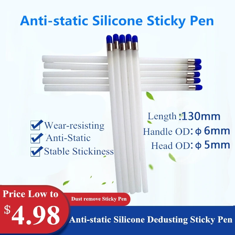 Factory Supply Reusable Cleanroom Work Mini Silicone Cleaning Sticky Pen for Dust Remove High Stickiness Anti-Static DCR Tools