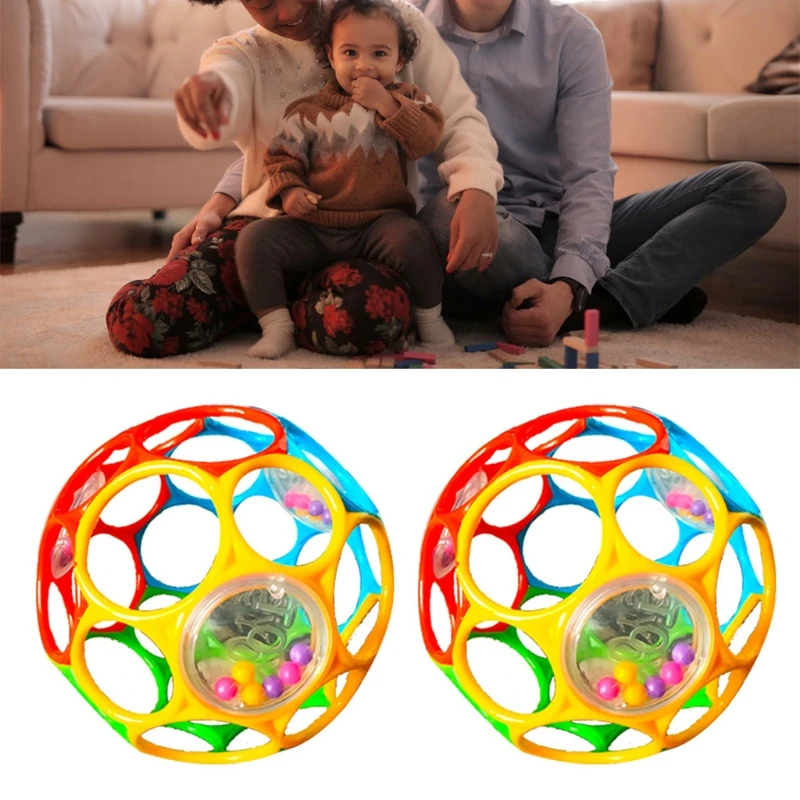 DXAD Soft Colorful Ball Hand Rattle Develop Touch Caught Hand O-ball-Ball For Baby Learning Grasping Ball