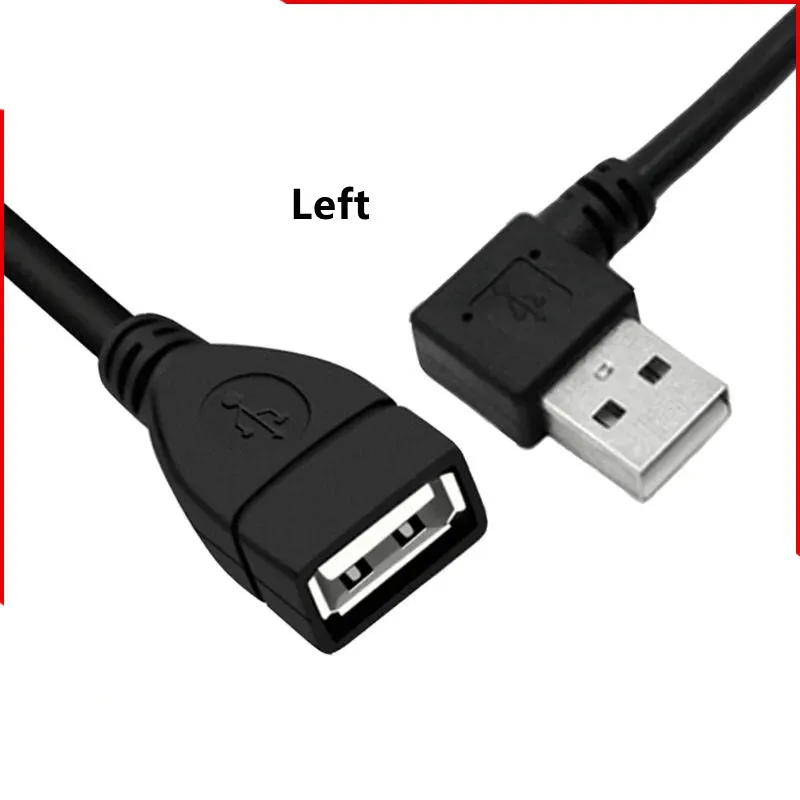 30cm USB2.0 Male to USB2.0 Female 90 Degree Extension Cable Adapter Extender Fast Transmission Left/Right/Up/Down Angled 30CM