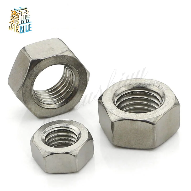 10-50PCS 304 Stainless Steel Hex Nuts Hexagon Nuts M1 M1.2 M1.4 M1.6 M2 M2.5 M3 M4 M5 M6 M8 DIN934