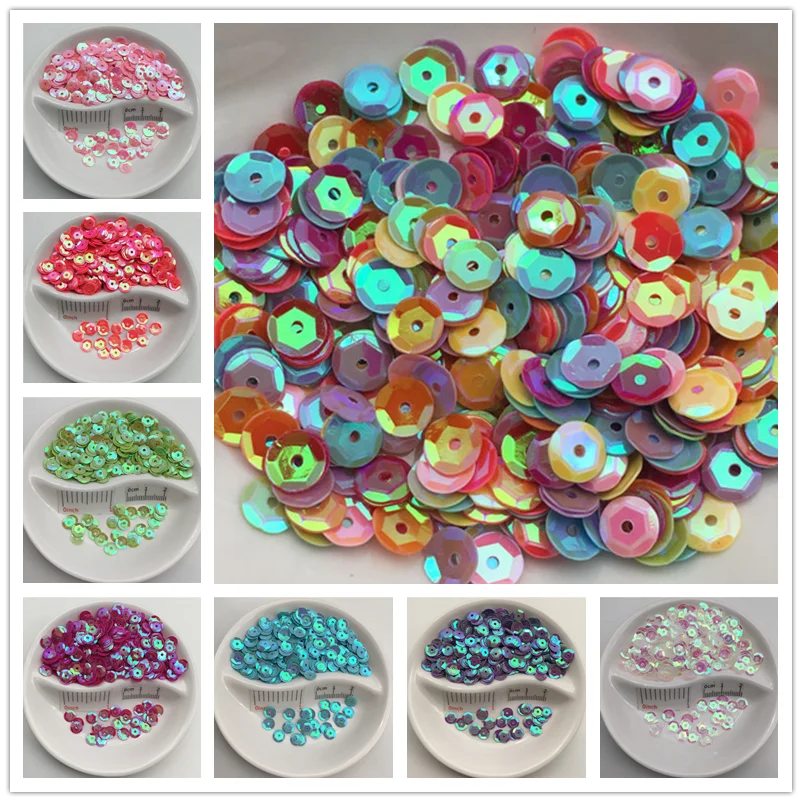 4mm 5mm 6mm 8mm 10mm Cup Round AB Porcelain PVC Sequin Paillette Sewing Craft For Wedding/Garment Dress Shoe Cap DIY Wholesale