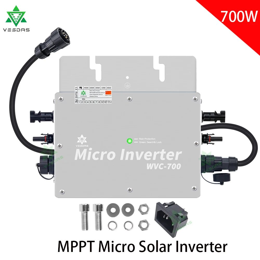 High Quality 700W Micro Solar Inverter Grid Tie Inverter IP65 Convertor MPPT Inversor 110V 220V AC For 60 72 Cells PV Panel