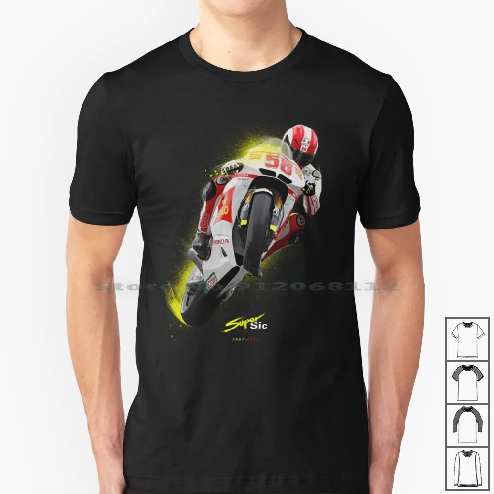 Marco Simoncelli 1987-2011 T Shirt 100% Cotton Marco Simoncelli Rip Dedication 1987 2011 Illustration Photoshop Painting