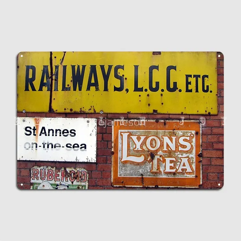 Railway Tea At St Annes On The Sea Metal Sign Bar Cave Custom Pub Wall Decor Tin Sign Posters