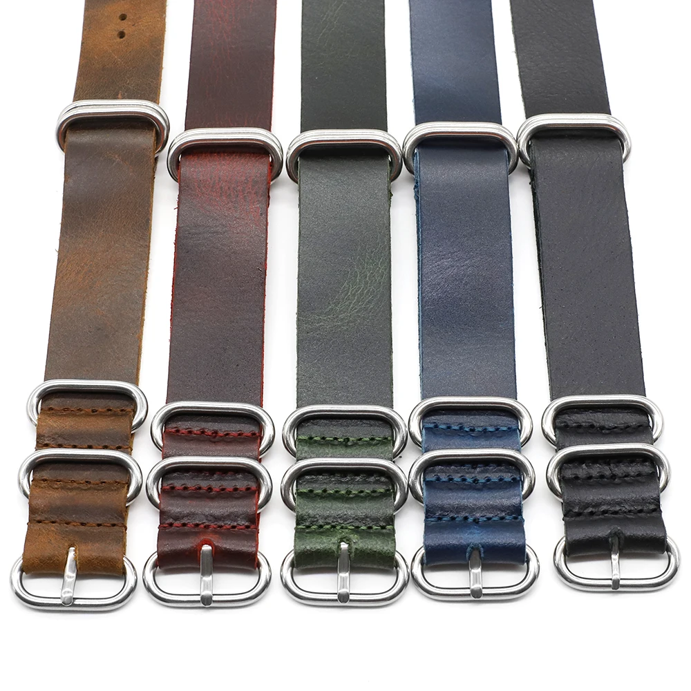 Vintage Genuine Leather Watch Band 18mm 20mm 22mm 24mm Handmade Cow Watch Strap Replacement for Men Women Watch Accessories