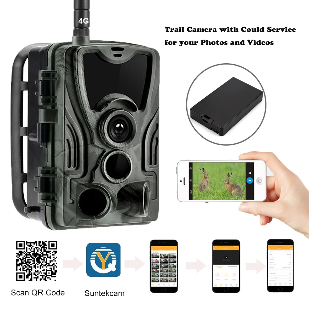 4G 4K Live Show Hunting  Cameras APP Clould Service Trail Camera HC801PROLI 5000Mah Recharger Battery 30MP Night Vision Photo