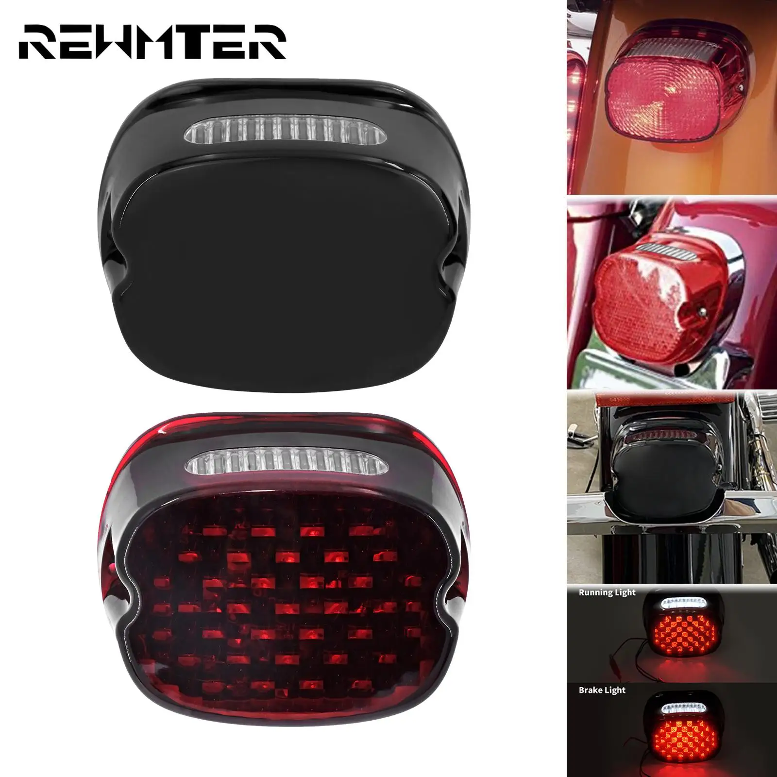 

Motorcycle Smoke Red LED Tail Brake Light For Harley Dyna Touring Electra Glide Street Glide Fat Boy FLHR Sportster XL 833 1200