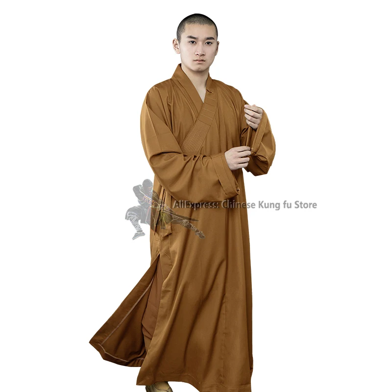 Shaolin Temple Buddhist Monk Robe Kung fu Uniform Meditation Suit High Quality Thick Fabric