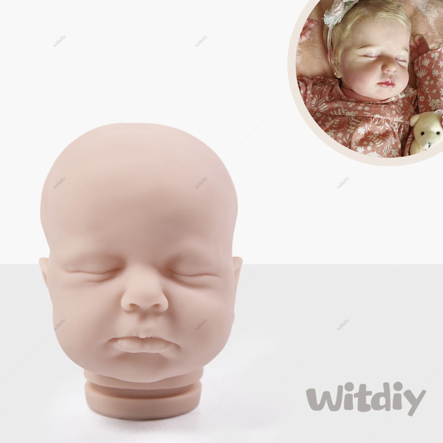 Witdiy-Muñeca reborn Loulou de 50 cm/19,69 pulgadas, muñeco de vinilo en blanco, kit sin pintar, 2 regalos