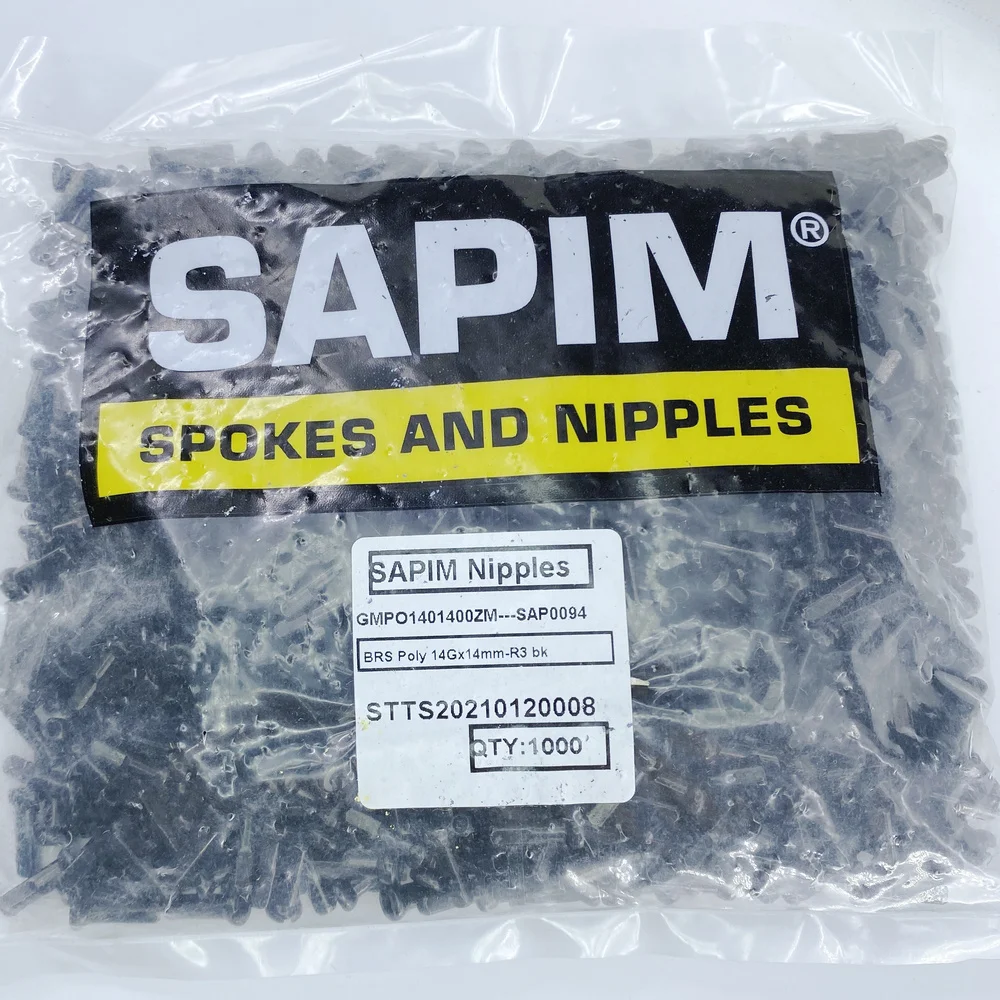 SAPIM POLYAX 황동 스포크 니플, 12 도 베벨 자전거 스포크, 니플 14G, 2.0X1, 2mm, 14mm