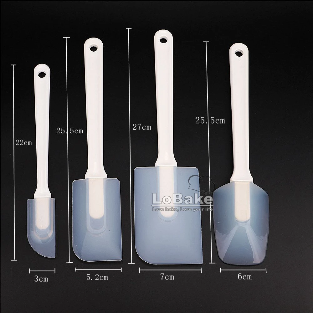 4pcs fantastic soft silicone spatula PP handle butter spatula pastry dough egg milk mixing tools DIY cake bakery accessories