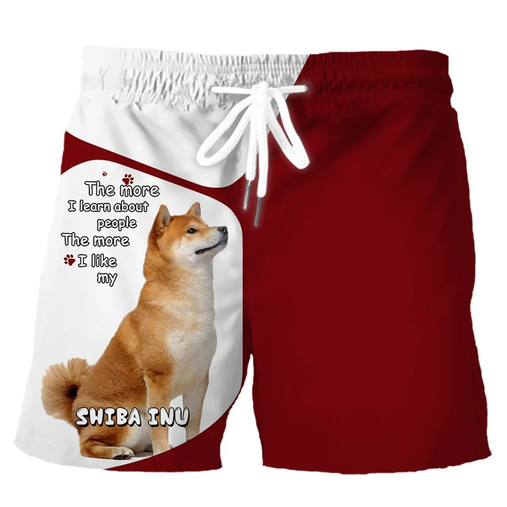 CLOOCL Men Shorts Animal Akita Shiba Inu 3D Print Sports Shorts Fashion Harajuku Hip Hop Casual Beach Shorts Drop Shipping