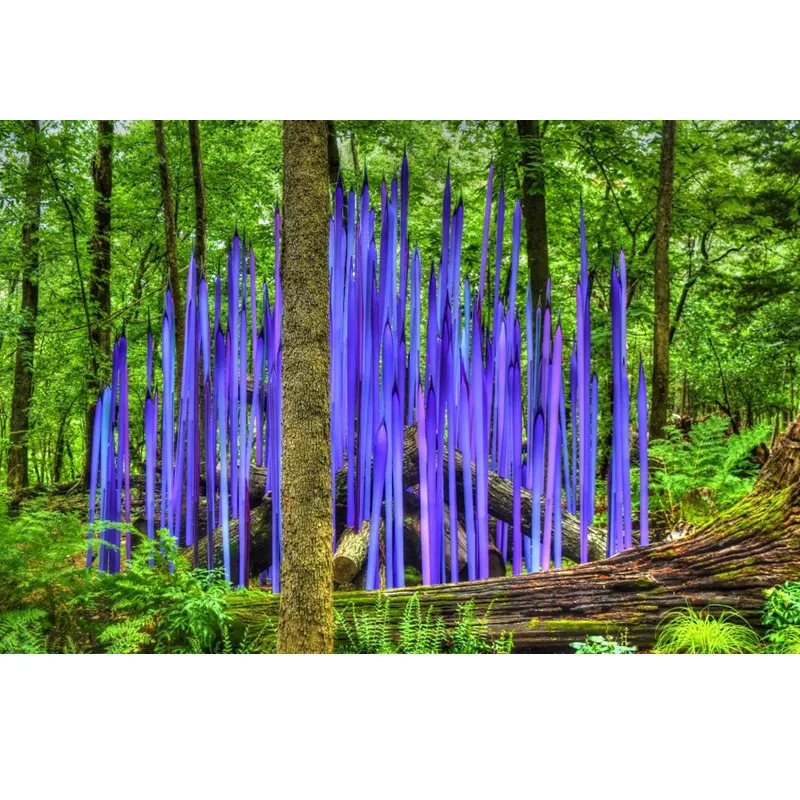 Home Garden Woods Deco Murano Glass Reeds Hand Made Blown Glass Large Standing Sculpture for Home