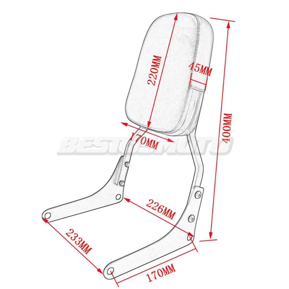 Motorcycle Detachable Passenger Backrest Sissy Bar For Honda Rebel 250 CMX250 CMX250C CA250 All Year