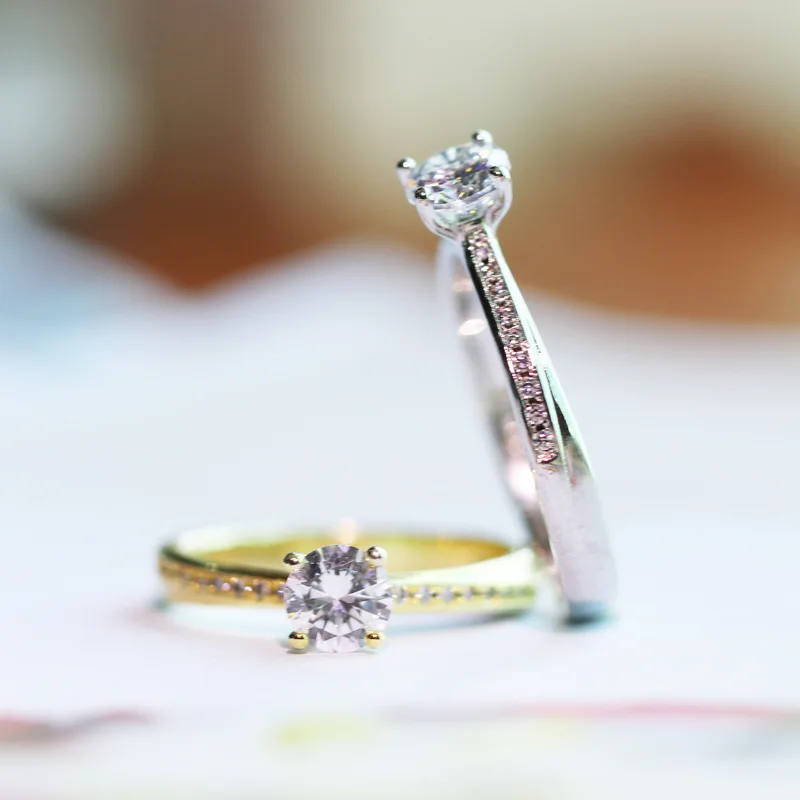 22K Yellow Gold Diamond Rings for Women 2021 Gemstone Jewlery Organiser Wedding Rings Couples Resizable Gold Jewelry Luxury