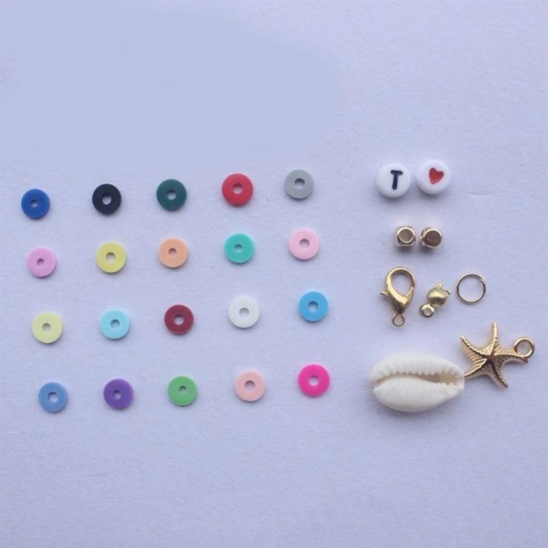 4000/4800/5400Pcs 24 Colors Polymer Clay Loose Beads for DIY Jewelry Making Craft Bracelet Necklace Costume Accessories