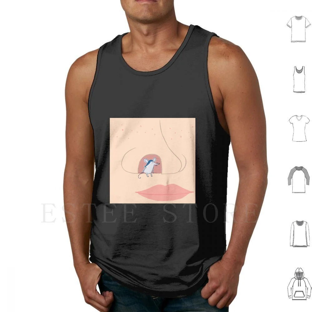 Topo Di Naso Camisetas sin mangas Topo Naso Bocca Labios Cara Ratones Ratón Animal Nariz Faccia Sardegna Sardenia