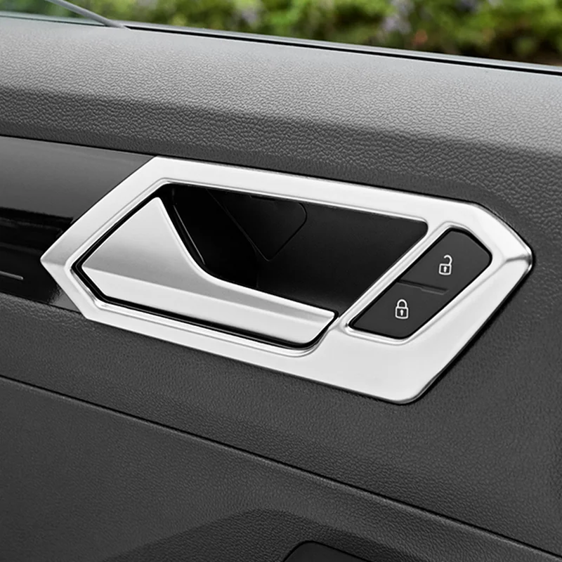 

SBTMY Stainless steel inner door bowl handle frame decorative sequins For Volkswagen T-ROC 2018 Accessories