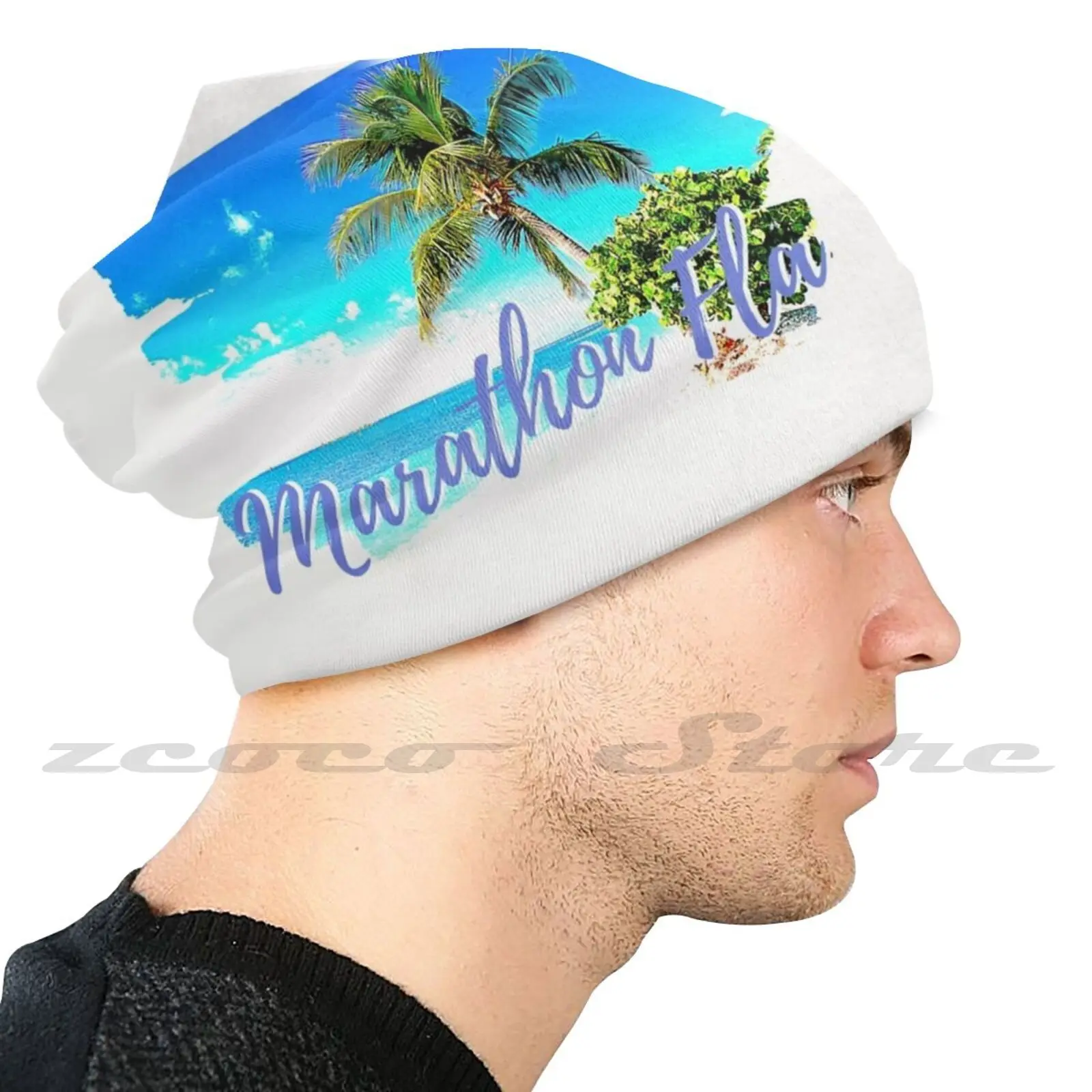 Marathon Florida Beach Adult Kids Knit Hat Hedging Cap Outdoor Sports Breathable Fantasy Fest Dry Tortugas Key Key West Inter