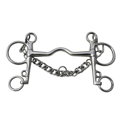 Imagen 2 del producto Broca Pelham larga de acero inoxidable, producto para caballos con boca Cambridge, equipo para caballos, 13,3 cm, 12,5 cm