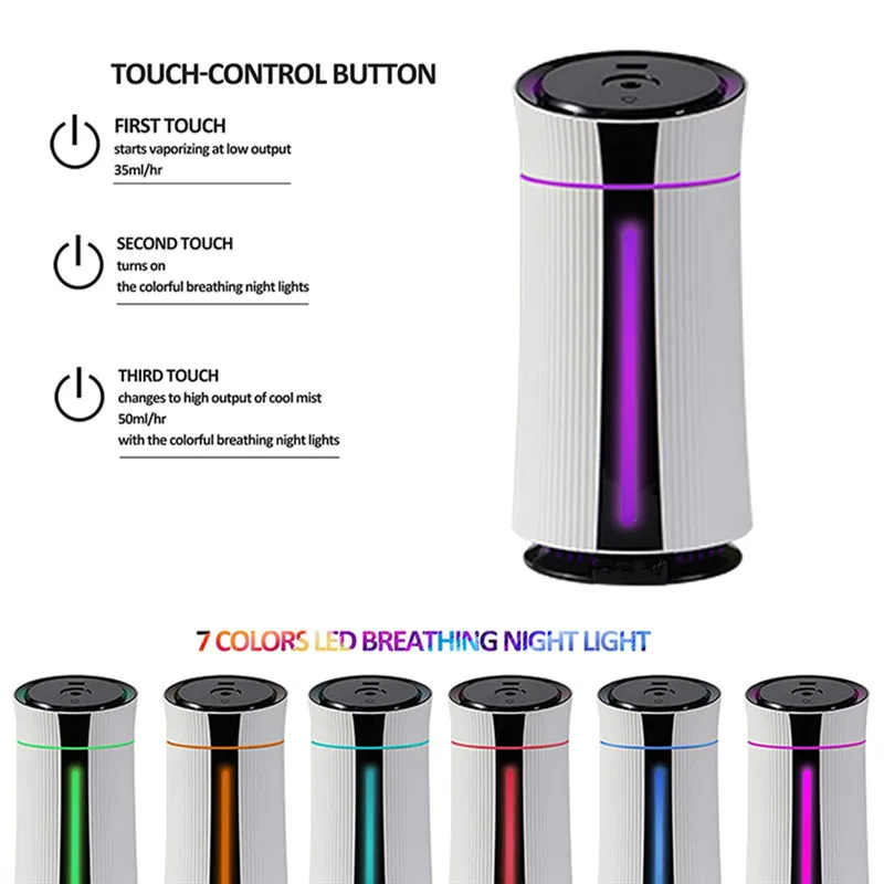 Siêu Êm Máy Phun Sương Tạo Độ Ẩm Đổi Màu Đèn LED Đèn Ngủ Tự Động Đóng Ngắt 1150ML Bình Thiết Kế Mỏng Cho phòng Ngủ Nhỏ