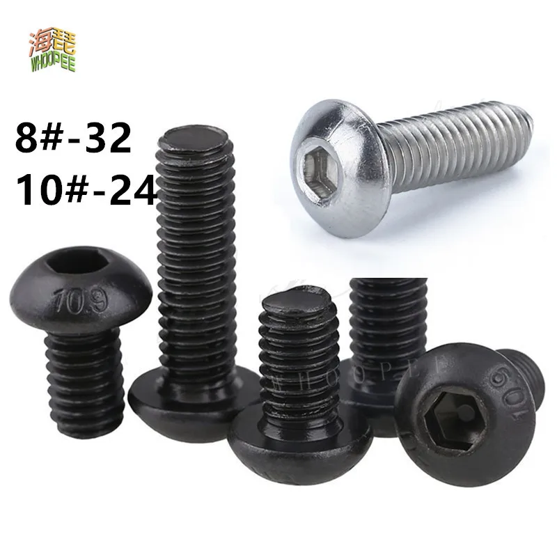 10pcs 8#-32 10#-24  Inch Length 304 Stainless Steel US UNC Coarse Thread Allen Head Screw Cap Hex Hexagon Socket Bolt