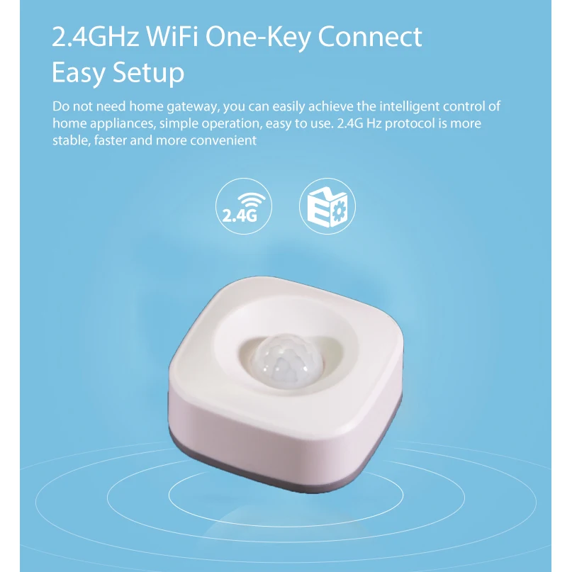 Motion PIR Sensor Detector 120° Angle WIFI Movement Sensor Tuya Smart Life APP Wireless Mobile Remote Alarm Push Security System