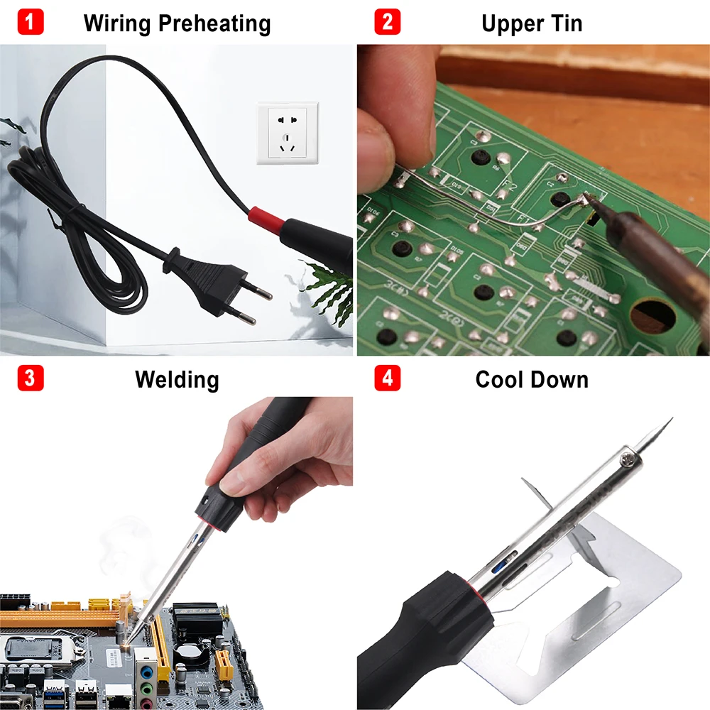 WISEUP température réglable fer à souder 30W/40W/60W fer à souder 220V fer à souder électrique outils de réparation pour produits électroniques