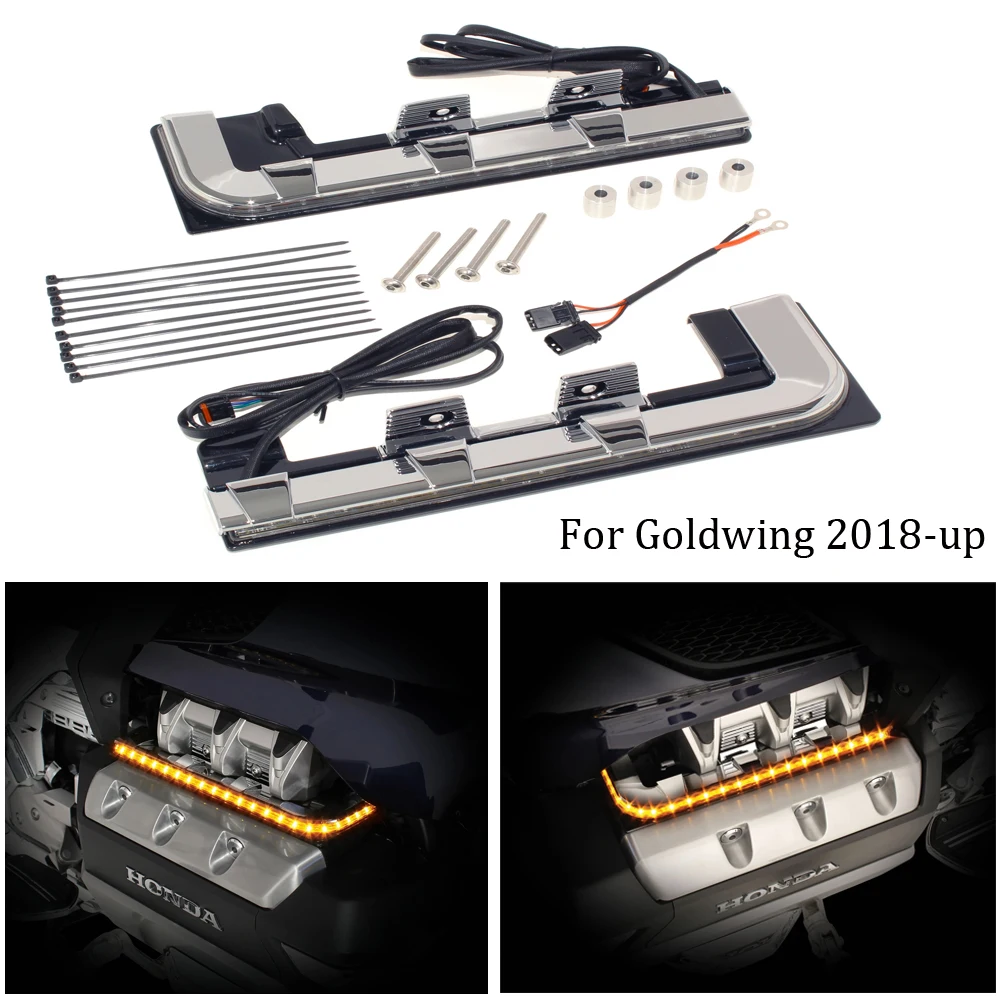 For Honda Goldwing 1800 F6B GL1800 Tour DCT Airbag 2018 2019 2020 New Motorcycle Chrome-Plated LED Engine Lighting Panel