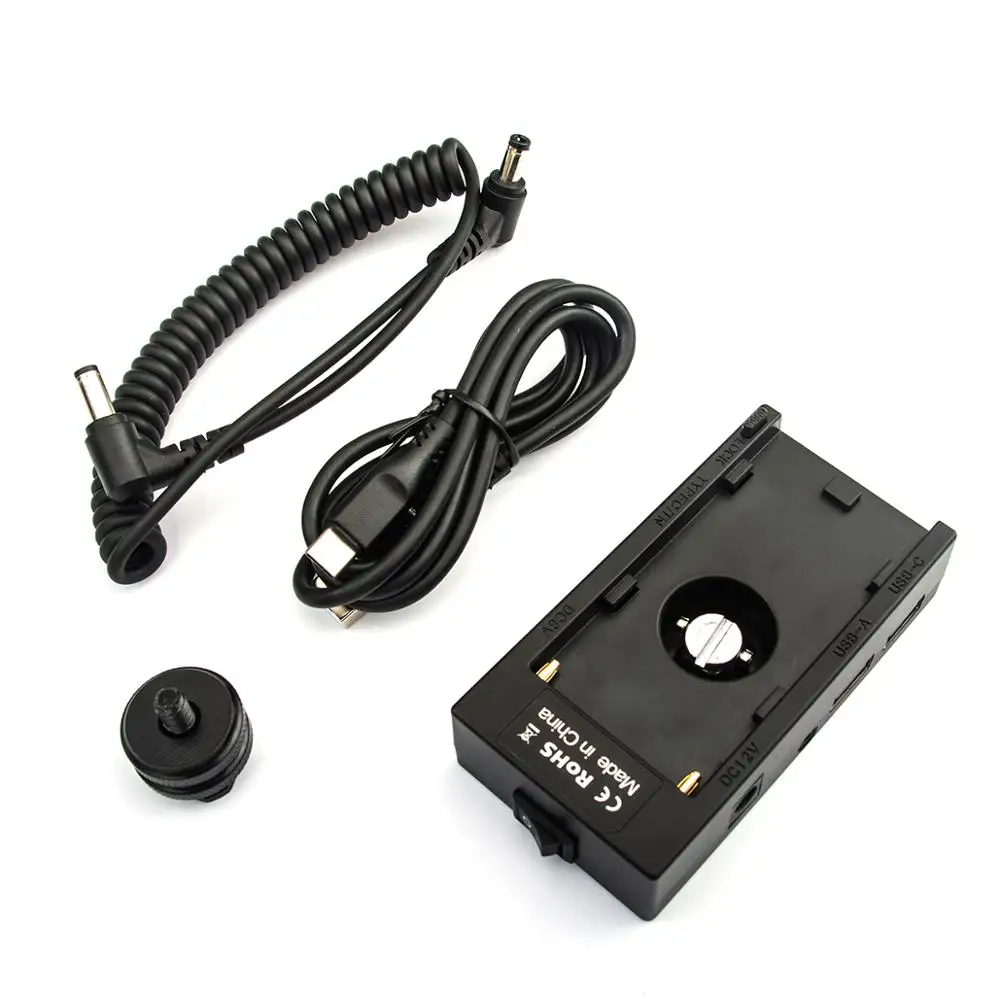 

Fotga Power Supply Systerm Battery Plate Dummy Battery with DC Spring Wire for Sony NP-F Series Batteries