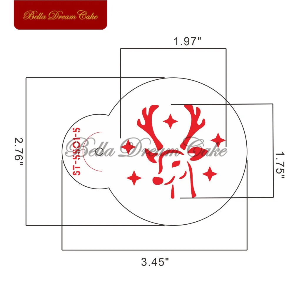 AK 5PCS/Set Christmas Series Cookies Stencils Coffee Template Mold  Macaron Biscuit Cake Stencil Cake Decorating Tools Bakeware