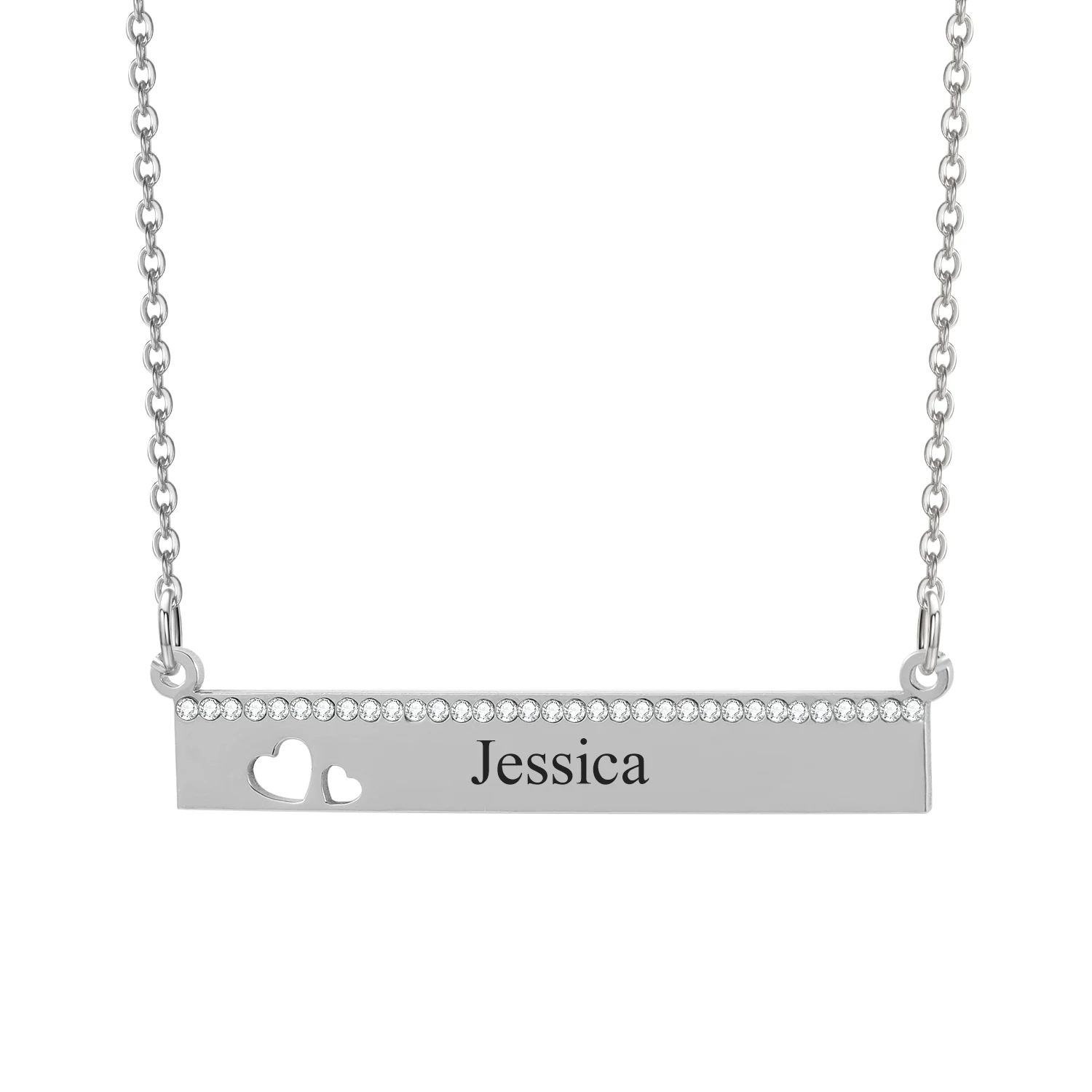 MYDIY  925 Sterling Silver Personalized Engrave Name LOVE Pendants Custom Necklace for Women Men Baby Child Mom Fashion Jewelry