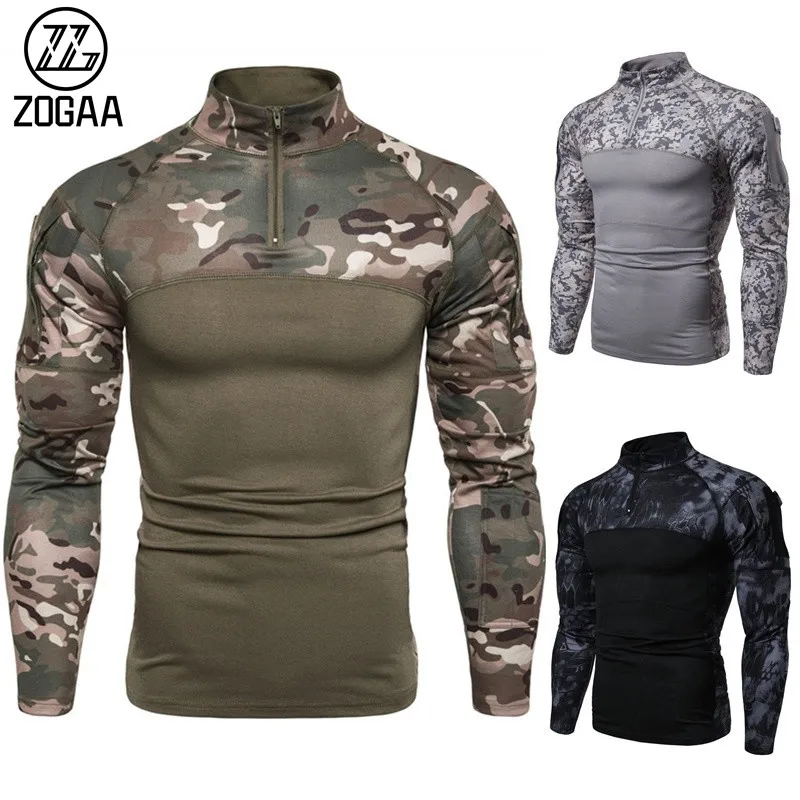 ZOGAA Mode männer Taktische Camouflage Sportlich Shirts