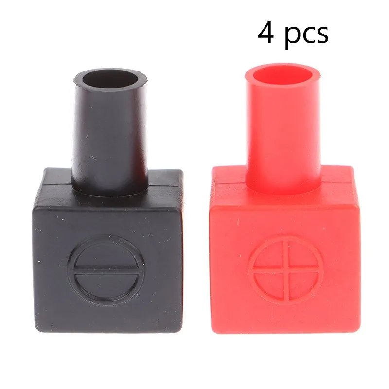 4 Pcs/Set Universal Square Motorcycle Car Battery Terminals Rubber Covers