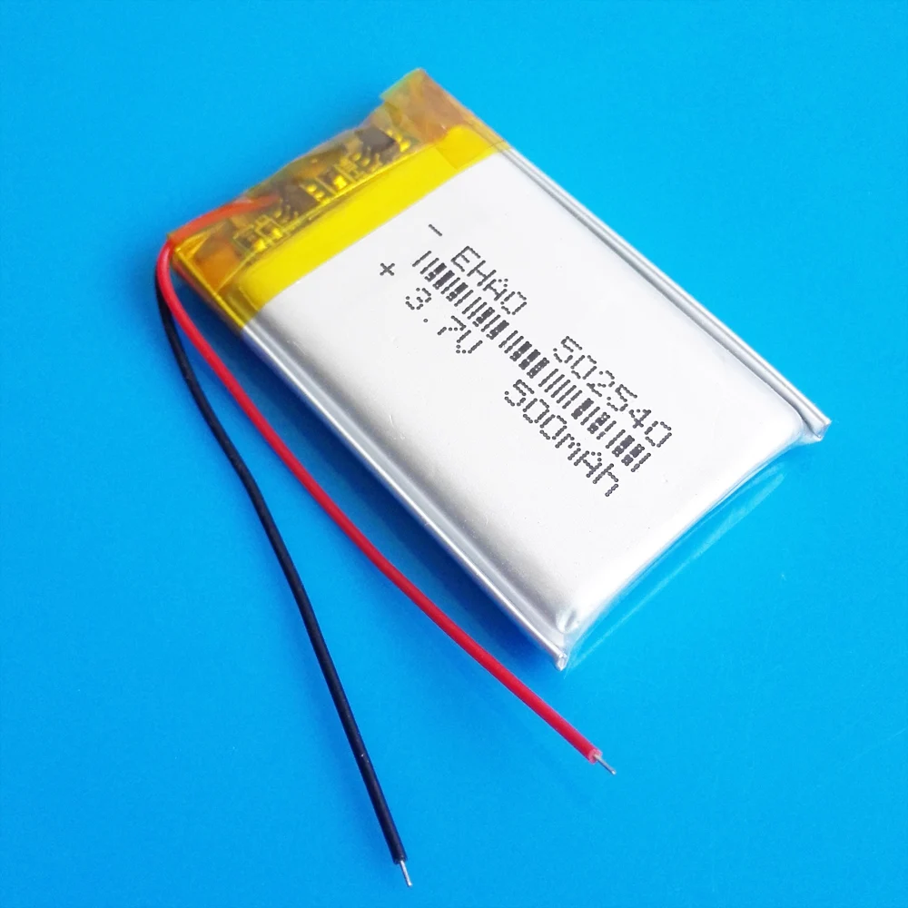 3.7V 500mAh 502540 Lipo Polymer Lithium Rechargeable Battery Cells For MP3 DVD Bluetooth Recorder Headset E-book Camera