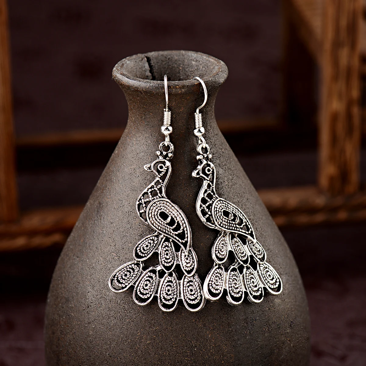 Этнические серебряные полые афганские серьги, винтажные круглые кисточки, индийские серьги, свадебные украшения