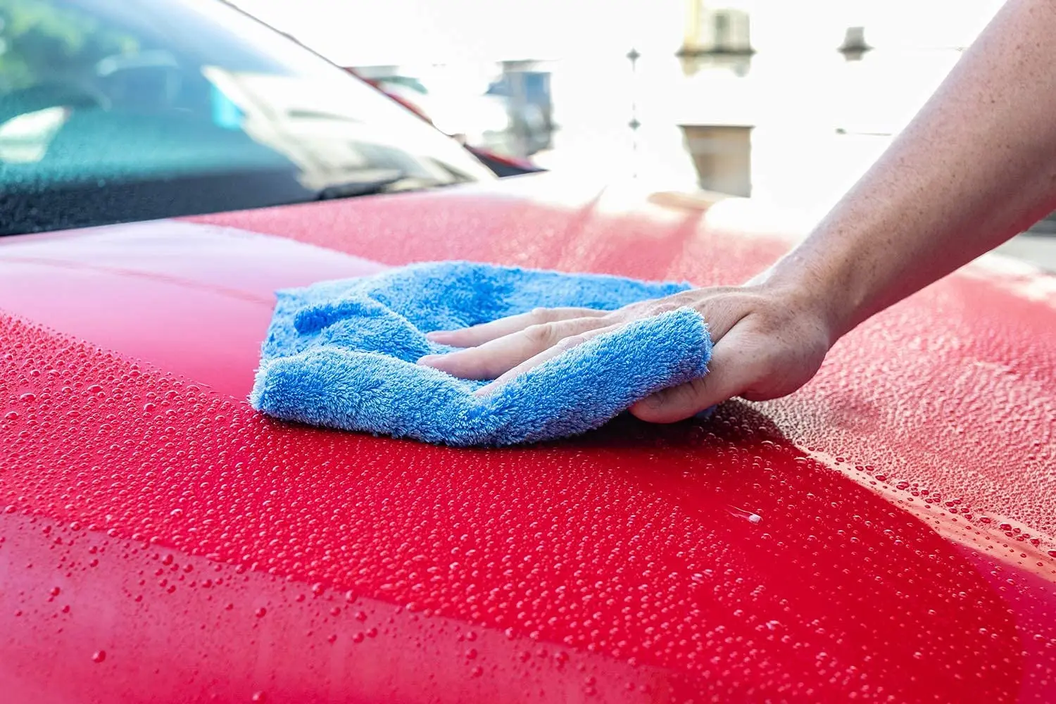 Microfiber Car Cleaning Towel Coral Fleece Edgeless water absorption Auto Washing Dry Blue Cloth Polishing Detailing Rag For Car