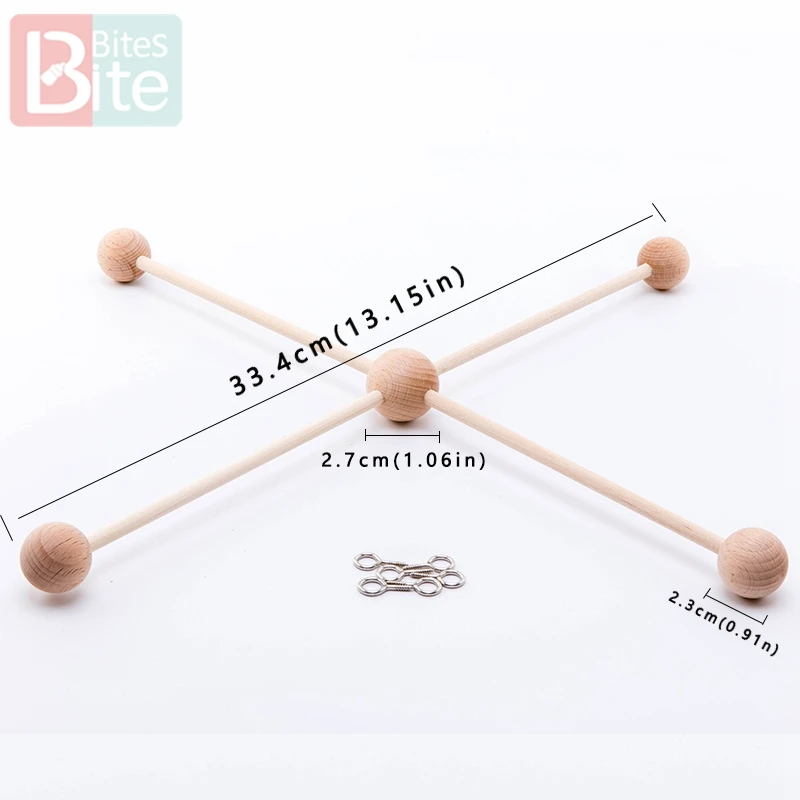 1Set Mobile Baby Hanger Baby Mobile Crib Hanger Frame Mobile DIY Crafts Frame Mobile Holder Wood Newborn Toy Children'S Goods