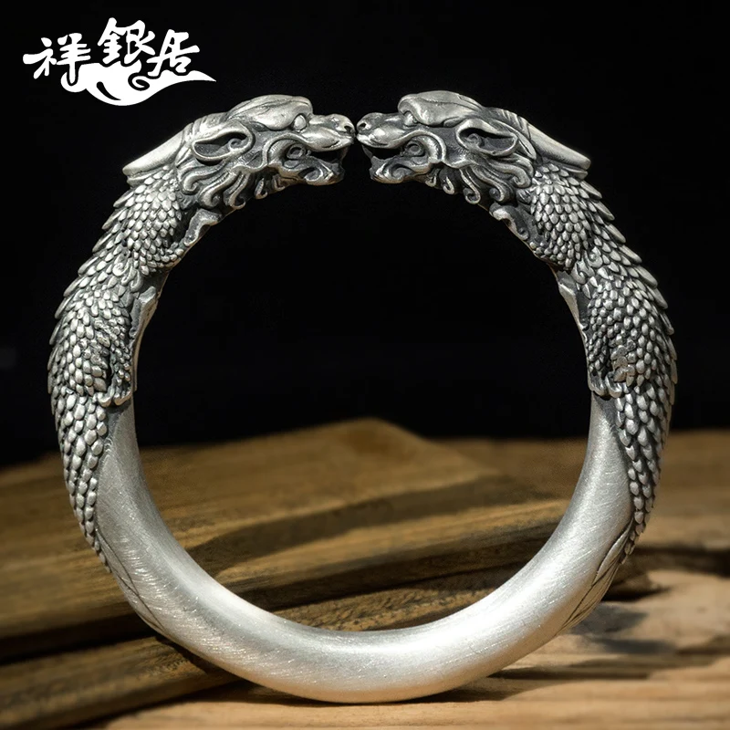 

★silver bracelet men domineering personality fashion restoring ancient ways open hand ring is aggravating bracelet