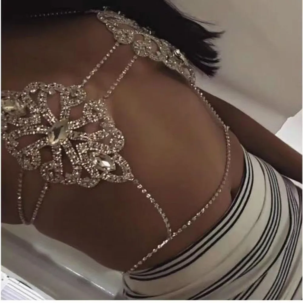 

Hot Sale Butterfly Crystal Set Body Chain Bra and Thong Panties for Women Sexy Lingerie Rhinestone Bikini Body Jewelry Underwear